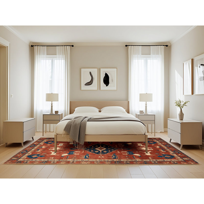 Machine Washable Persian Brown Area Rug, Rectangle 5' x 8'