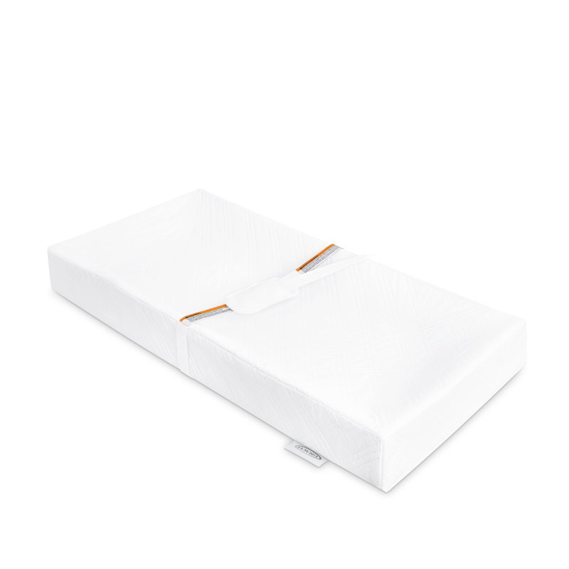 White PVC-Free PEVA 4-Sided Contoured Baby Changing Pad