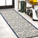 Deilani Vintage Filigree Textured Weave Navy/Beige Indoor/Outdoor Rug
