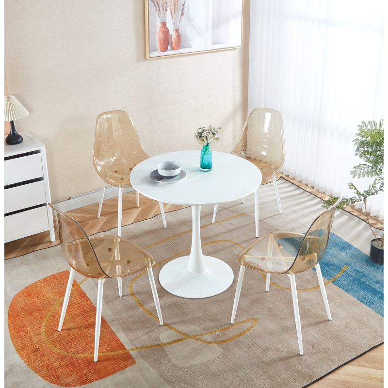 Table de salle à manger Mid-Century pour 4-6 personnes avec plateau en MDF, table de salle à manger à piédestal, table basse de loisirs