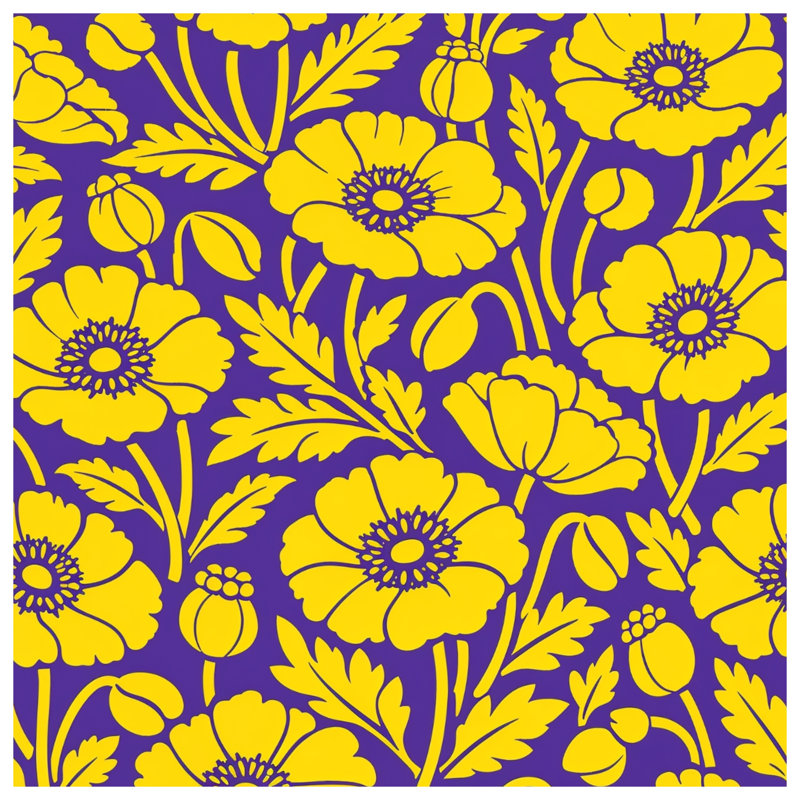 Coussins décoratifs jaunes à motif floral, 16 x 16 pouces