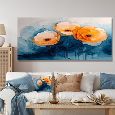 Aqua Bloom Of Ranunculus Flowers River IV - Ranunculus Wall Art