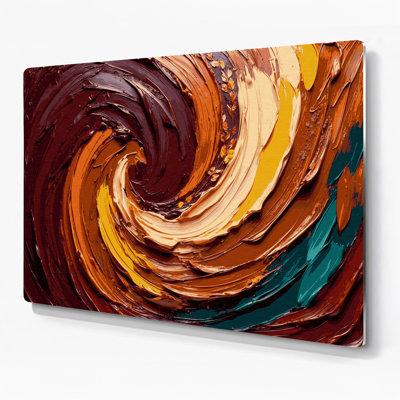 Thanksgiving Abstract autumn colors Red Metal Wall Art