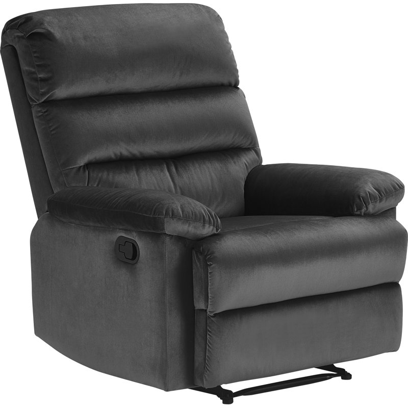 Fauteuil inclinable manuel rembourré avec accoudoirs rembourrés Davis, Gris foncé