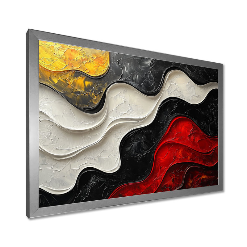 Westrick - Abstract Canvas Art Print, 12" H x 20" W, Reproduction encadrée d'une seule photo, Argent argent