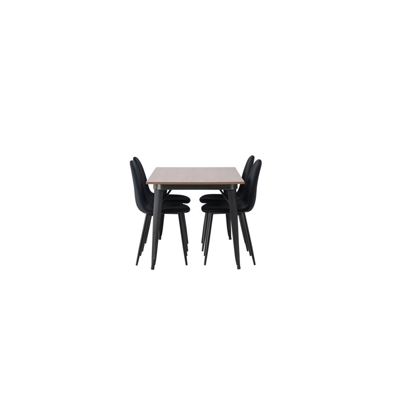 Tovar 4 - Person Dining Set, Black, Black