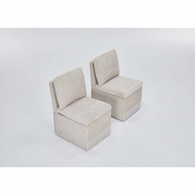 Chaise rembourrée en lin 25,6 po