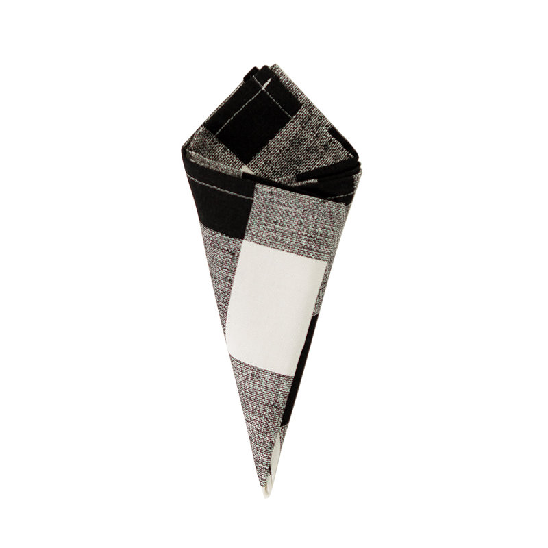 Serviette en coton 16 po Anderson, Noir / blanc