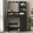 Vanity Desk With Mirror & Light, Large Drawer Three Level Storage Dresser, 3 Lighting Modes Adjustable Brightness, Bedroom Dressing Table-1712199341
