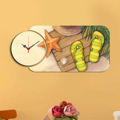 Chic Decorative Wall Clock Set (2 Pieces), Modern Design, 26.8 x 12.6 inches | 100% MDF Construction, Thickness: 0.1 inches | Perfect for Living Room, Office, or Bedroom Decor, Stylish and Functional Timepieces