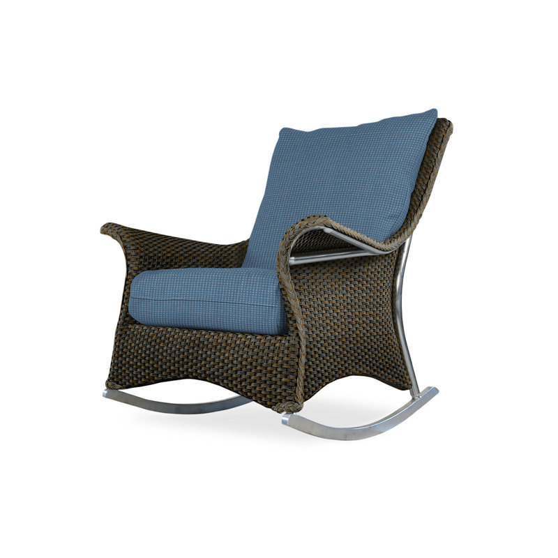 Mandalay Outdoor Chair, Bamboo Bay Sky, Hickory