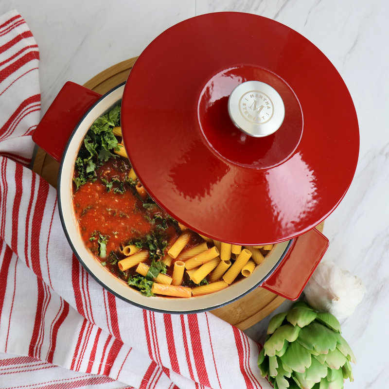 Red Enameled Cast Iron 3qt Non-stick Dutch Oven