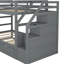 Lit superposé Twintwin avec lit gigogne et 3 escaliers de rangement intelligents, escaliers gris-130465946