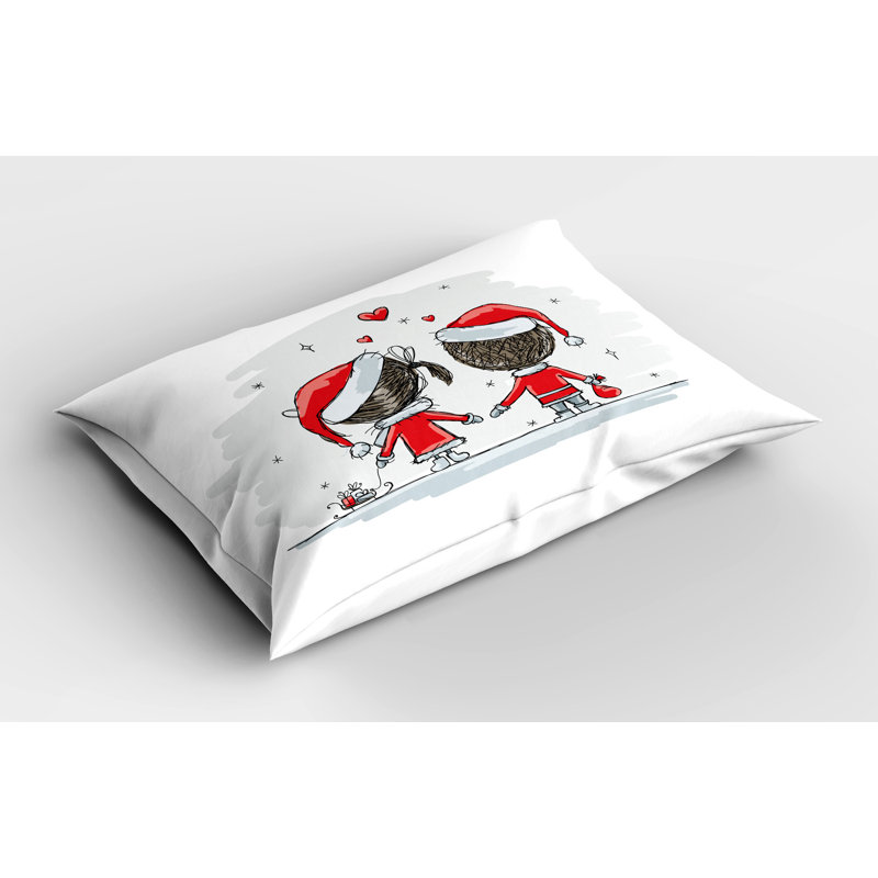 Ensemble de 2 taies décoratives de Noël Ambesonne rouge et blanc Ambesonne, H 20 po x l 26 po