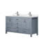 Meuble-lavabo double avec comptoir en quartz-863918365