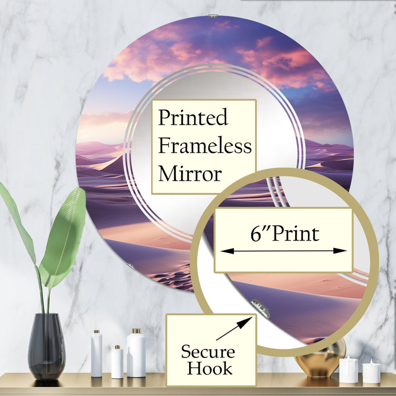 Duo - Miroir mural égyptien rond, 32 po x 32 po