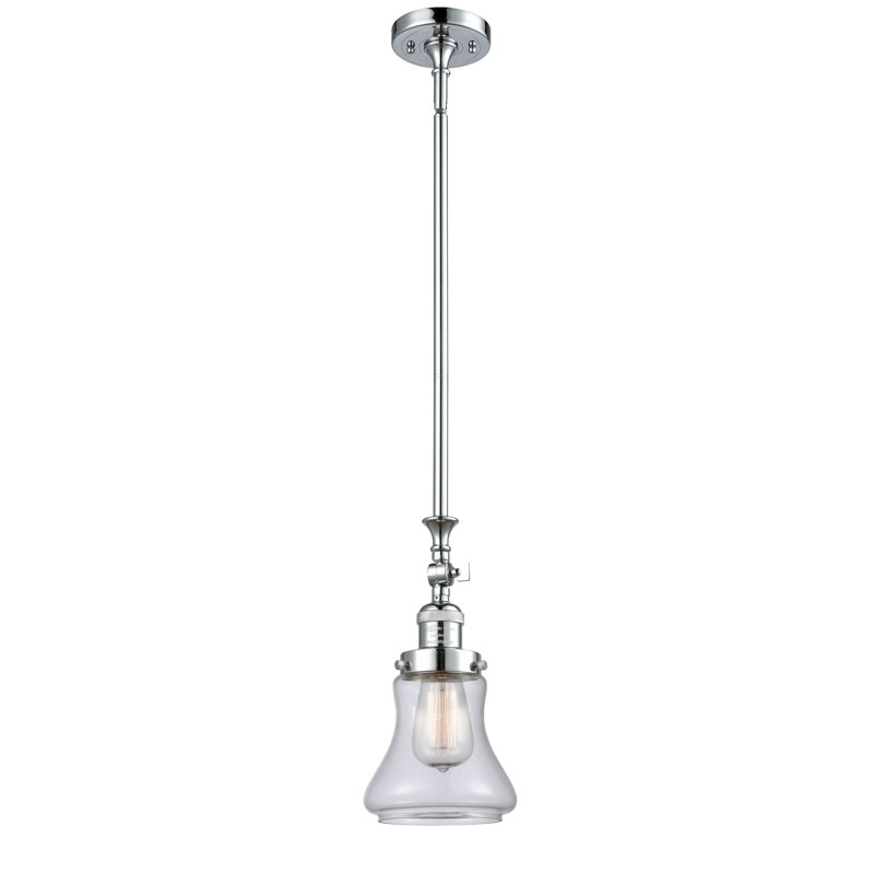 Edda 1 - Light Single Pendant, Clear, 6 Watt Vinage LED Bulb, Polished Chrome