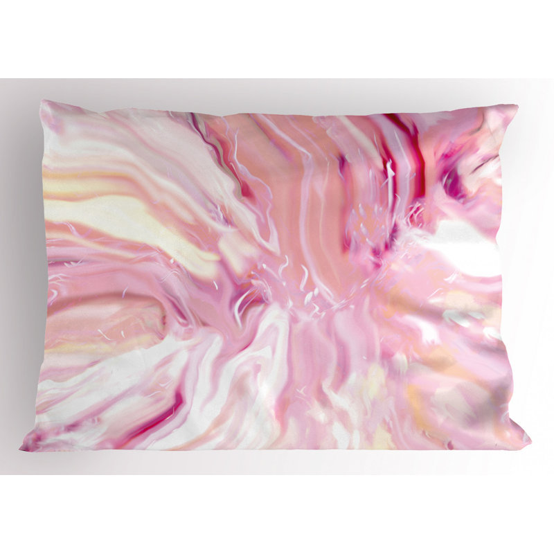 Pink/White Polyester Microfiber Piece Sham, Queen