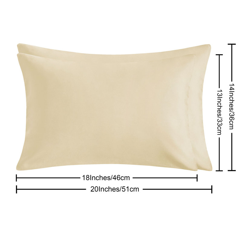 Two piece set of brushed ultra fine fiber zipper pillowcase, Khaki