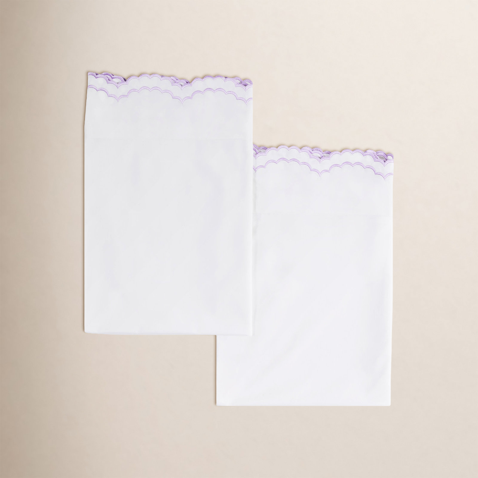 Bartlow Pima Cotton Pillowcase, King Pillowcase, Lilac/ White