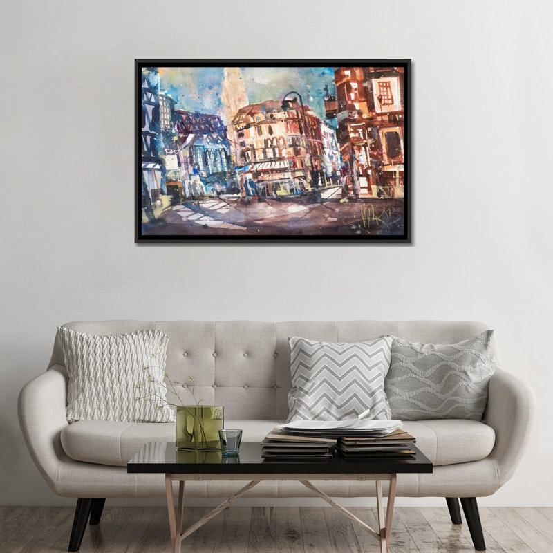 « vienne » par andreas, reproduction d’impression sur toile tendue, Toile avec cadre noir, Pas de tapis