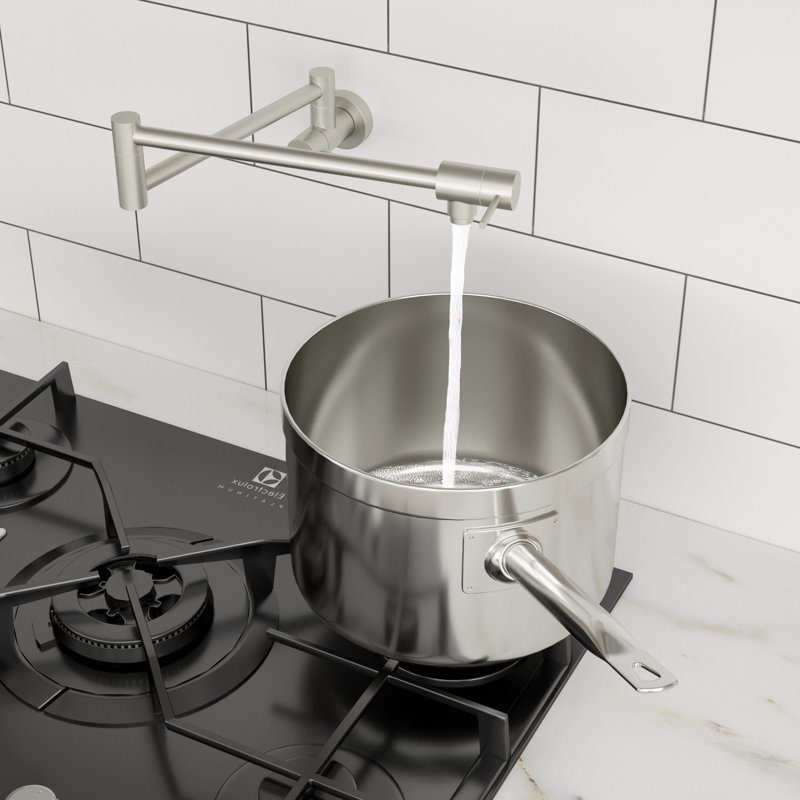 Logmey Kitchen Faucet, Brushed Nickel