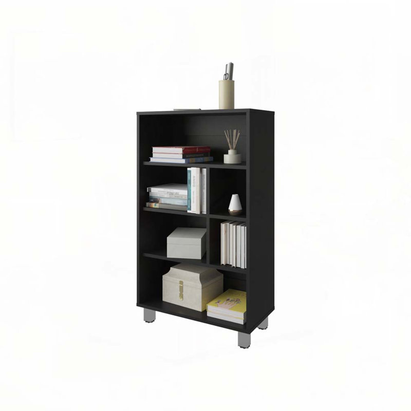 Bibliothèque noire avec six tablettes, Noir
