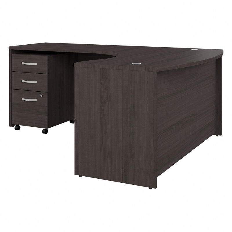 Office 500 Collection 3 Piece Computer Desk Office Set, Storm Gray