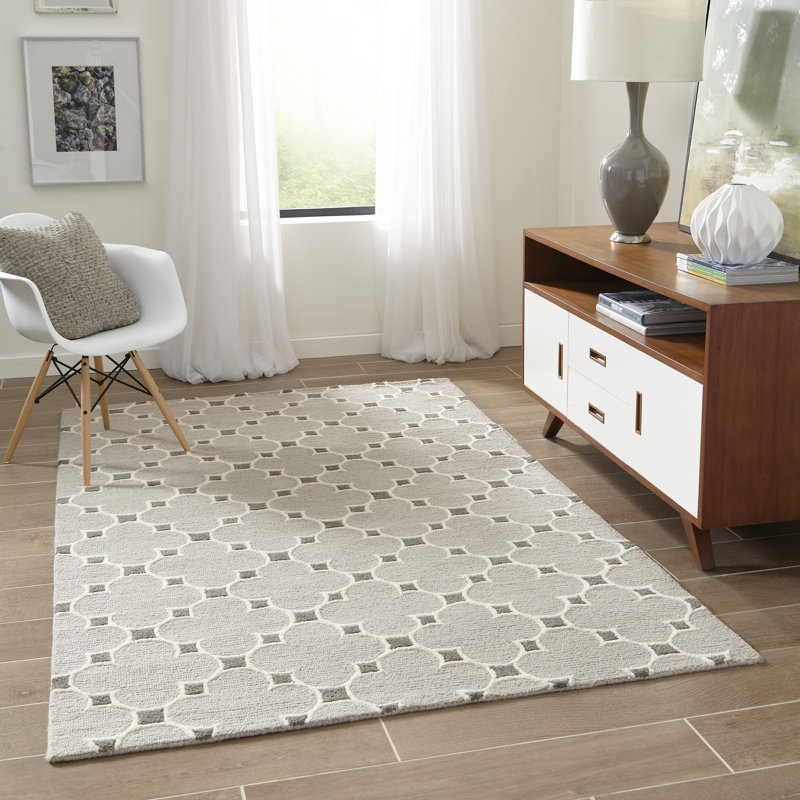 Tapis taupe en laine touffeté à la main Galli, Rectangle 3 pi 6 po x 5 pi 6 po