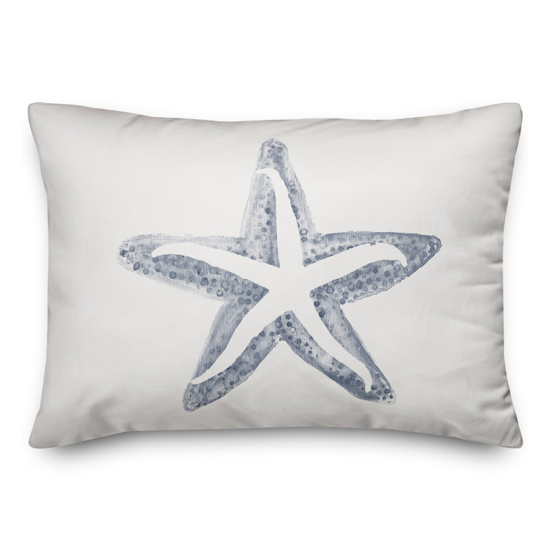  Simple Starfish Rectangular Pillow Cover & Insert, Navy