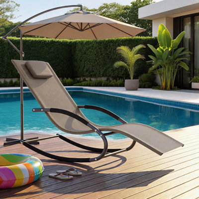 Méridienne d'extérieur, méridienne de patio réglable avec coussin, structure en acier toutes saisons et filet respirant, chaises longues de piscine pour patio, piscine, jardin, jardin