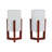 Decorative Cylinder Tripod Table Lamp for Bedroom Bedside - Modern Small Desk Lamp for Living Room Accent - 15", Red & White