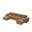 Canapé modulaire capitonné en velours Camel-468793903