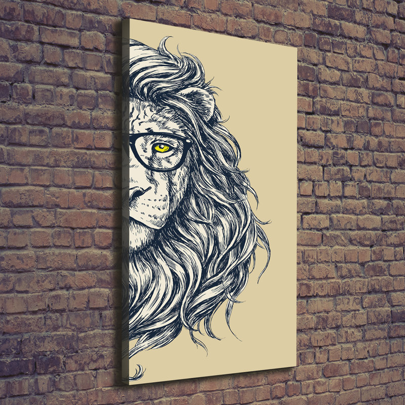 Hipster Lion - Wrapped Canvas Print