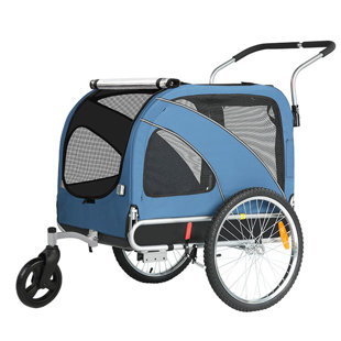2-in-1 Dog Bicycle Trailer, Dog Stroller, and Dog Jogging Stroller