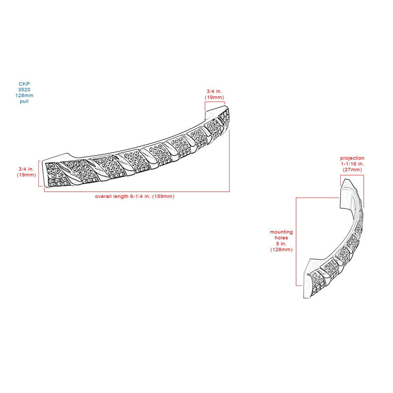 Pizzazz 5" Center to Center Arch Pull