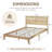 Unique Rattan Headboard Queen Size Bed - Exquisite American Design Enhanced By Support Feet - Ample Underbed Storage-275185604-288126041-288126044