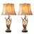 26" Farmhouse Rustic Resin USB Table Lamp with Night Light
