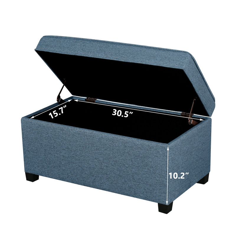 Banc de rangement avec repose-pieds 32 po, Marine