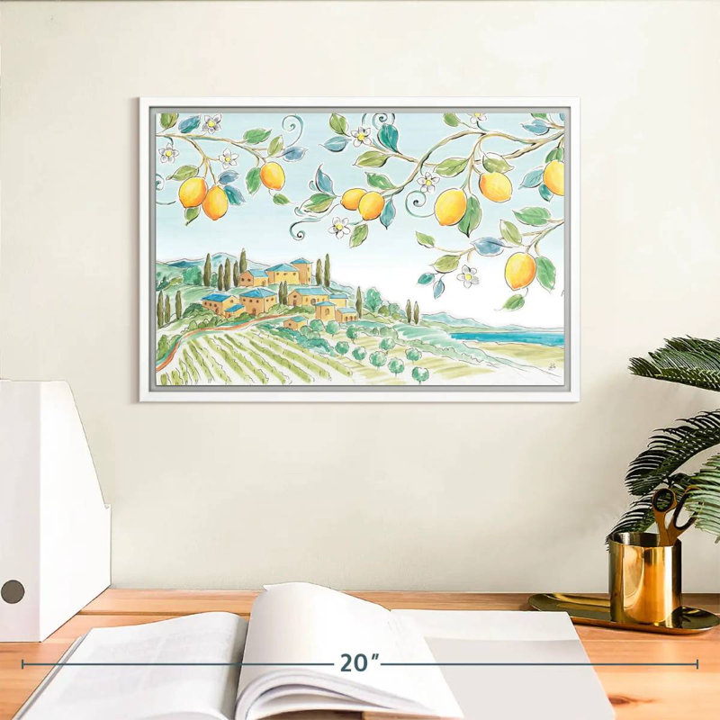 Brise méditerranéenne I, Cadre flottant blanc, 13 po x 9 po