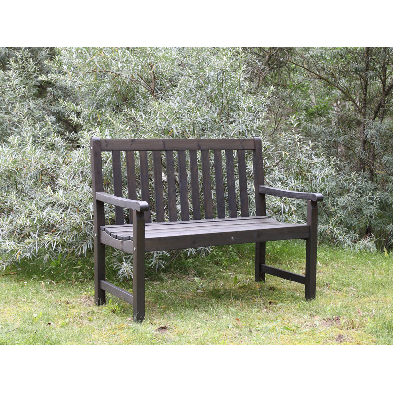 Ardlow Solid Wood Pine Outdoor Bench, Grey