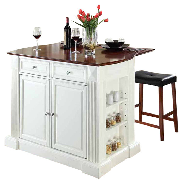 Diamondback Wood Kitchen Island, White