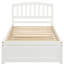 Lit plateforme simple avec lit gigogne, blanc - Bois massif robuste pour structure de chambre à coucher