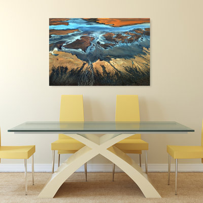 «Abstract River Delta Abstract Vibrant Contemporary Landscape Nature», reproduction d'art murale