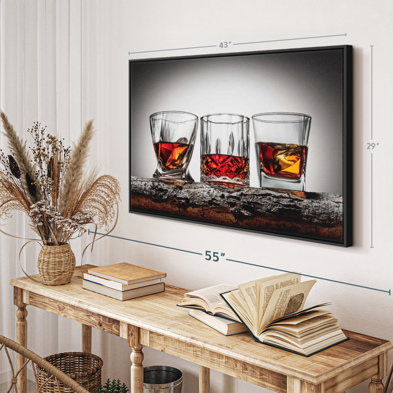 " Fancy Whiskey Glasses Canvas Print ", 29" H x 43" W