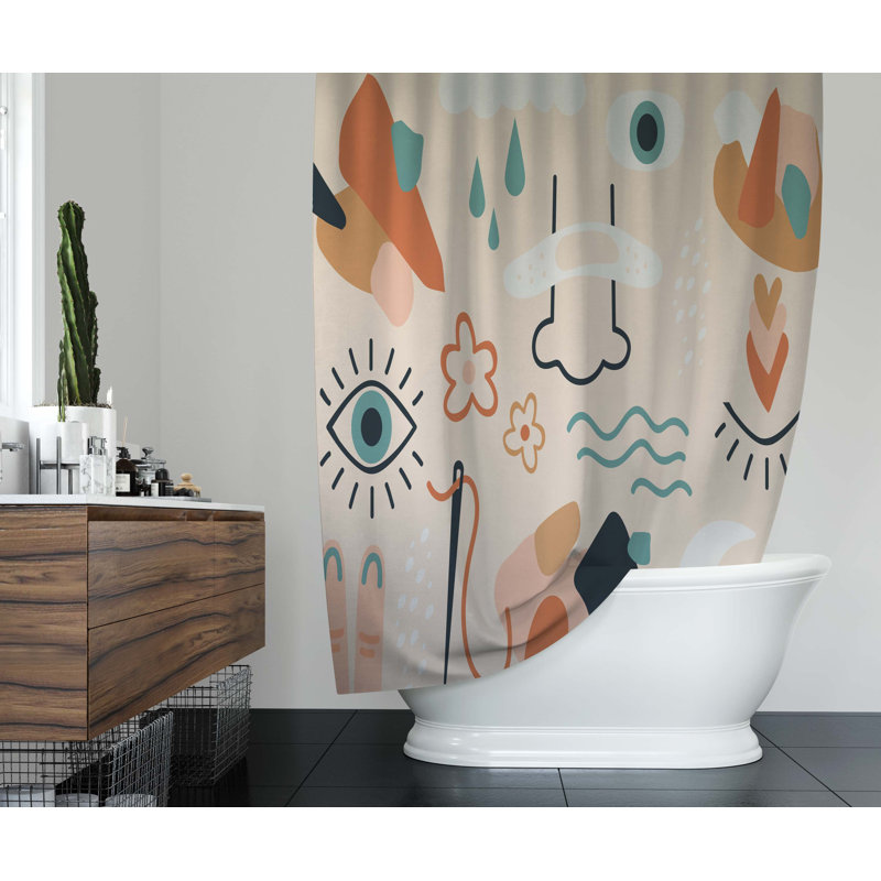 Abstract Shower Curtain, 90" H x 70" W