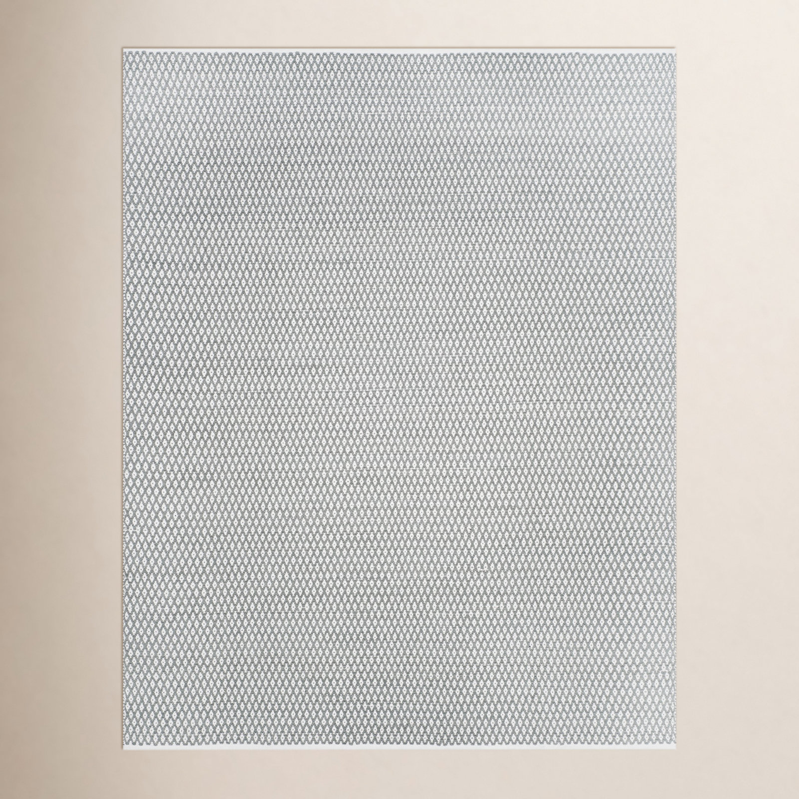Evansdale Gray Hand-Woven Geometric Cotton Rug, Rectangle 6' x 9'