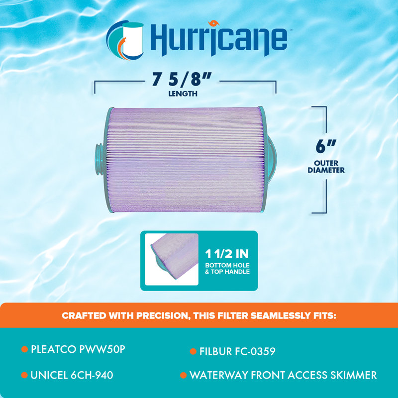 Hurricane Filters HF6H940-01P Purple Spa Filter Cartridge Replacement