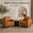 Bridgeview 32" Square Arm Accent Chair, Sofa Chair, Brown Set of 2-775470440