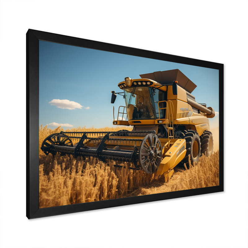 Billierose Farm Harvesting Gold Field II - impression, Cadre simple noir, H 30 po x l 40 po x P 1,5 po